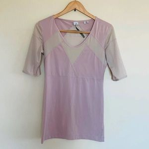 Pink mesh panel adidas Stella McCartney 3/4 sleeve shirt